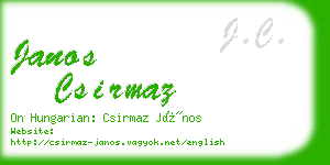 janos csirmaz business card